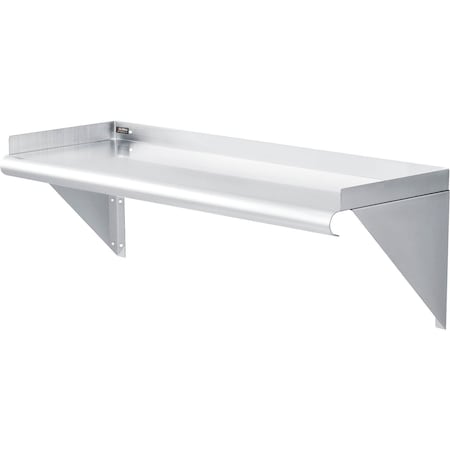 Global Industrial Wall Mount Shelf with 1-1/2 Lip 18 Gauge 430 Stainless Steel 36W x 12D 493627